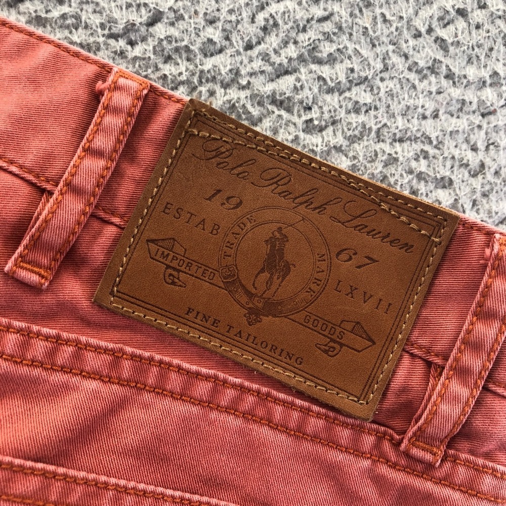 Polo Ralph Lauren Pants Mens 36x34 Salmon 5 Pocket Twill Preppy Straight Classic